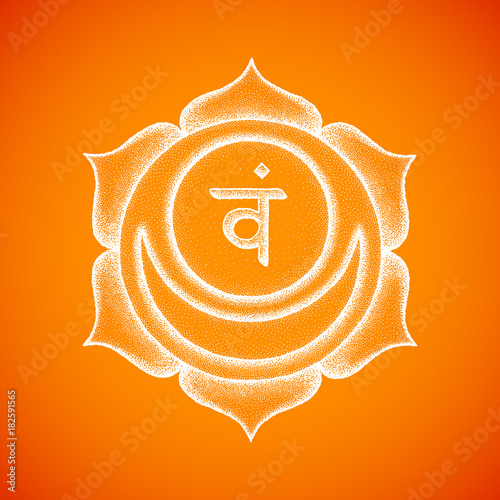 hand drawn chakra Svadhishthana illustration.