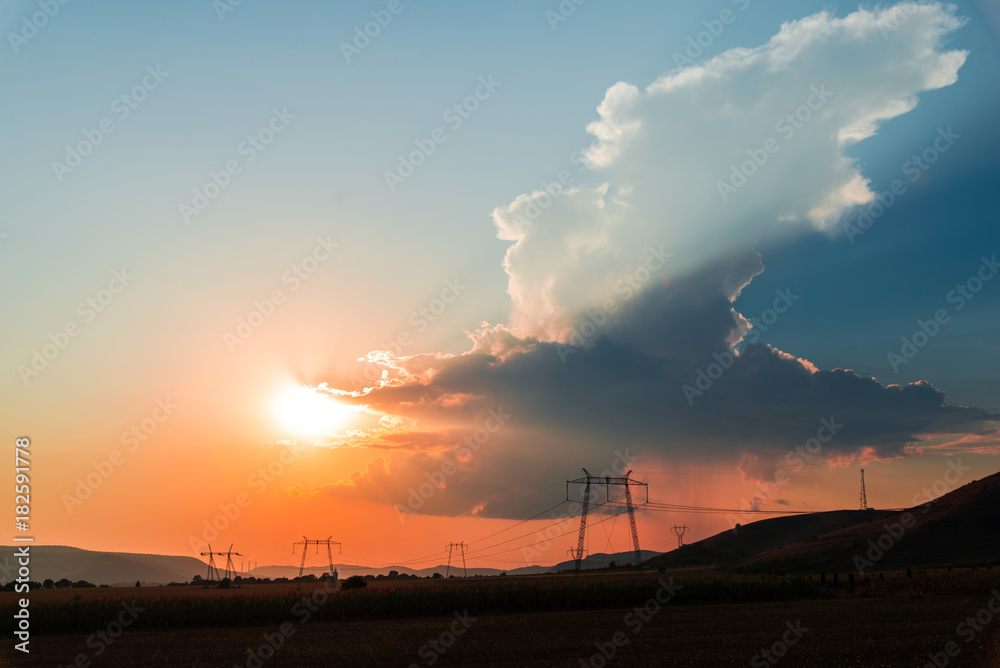 Obraz premium Amazing clouds at the sunset