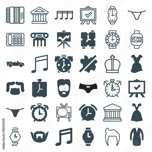 Set of 36 classic filled and outline icons