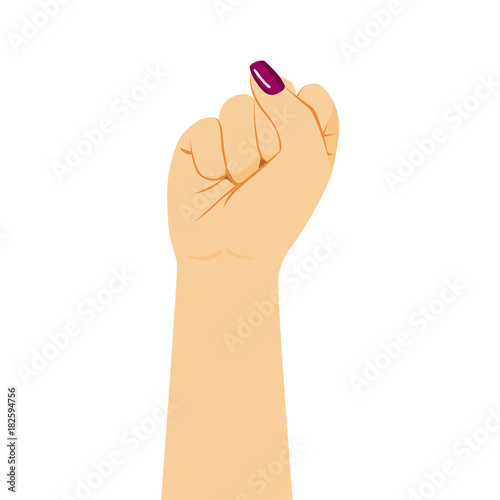 Arm up with women fist feminism sign protest concept
