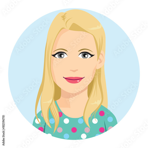 Pretty young blonde woman with smiling face expression avatar