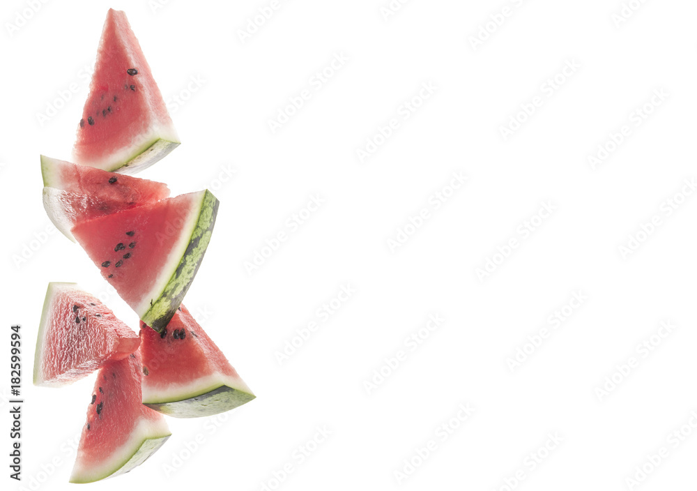 Watermelon slices isolated on white Watermelon slices isolated on white