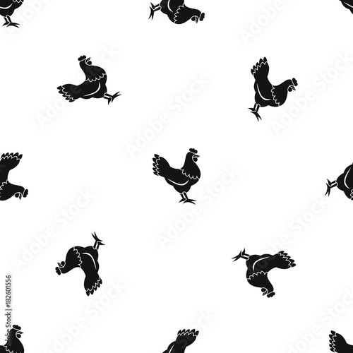 Hen pattern seamless black