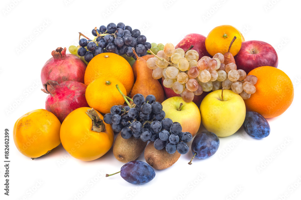 Fresh fruits isolated on a white background Fresh fruits isolated on a white background