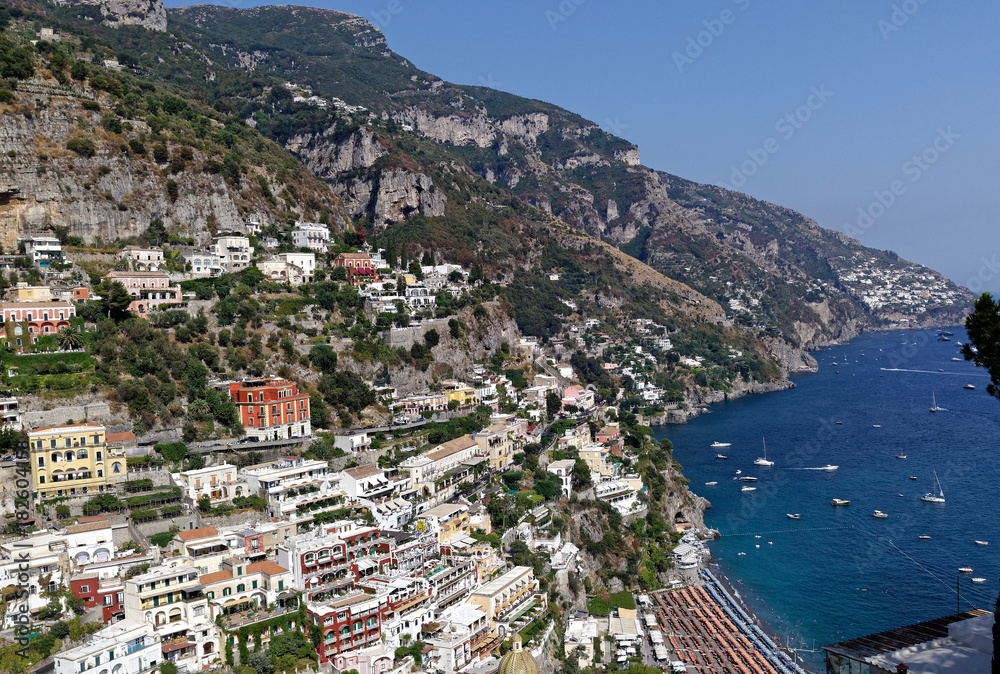 nice view of the positano bay on the Amalfi Coast