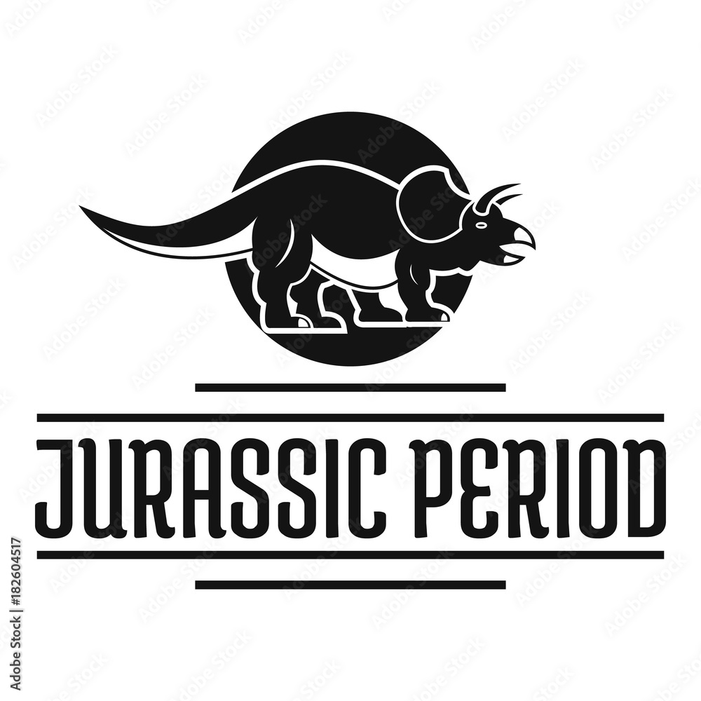Jurassic period logo, simple black style Jurassic period logo, simple black style