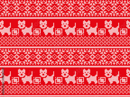 Christmas New Year's winter seamless festive Norwegian woolen knitted pattern