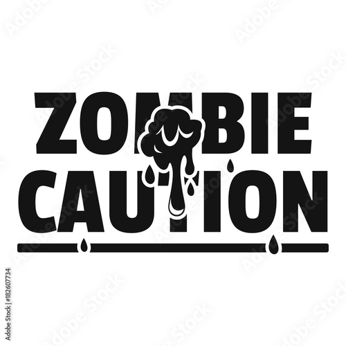 Zombie horror logo, simple black style