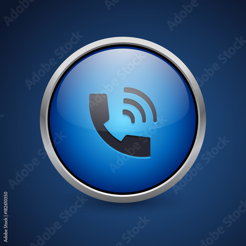 Push Button - Dark Blue Web Icon