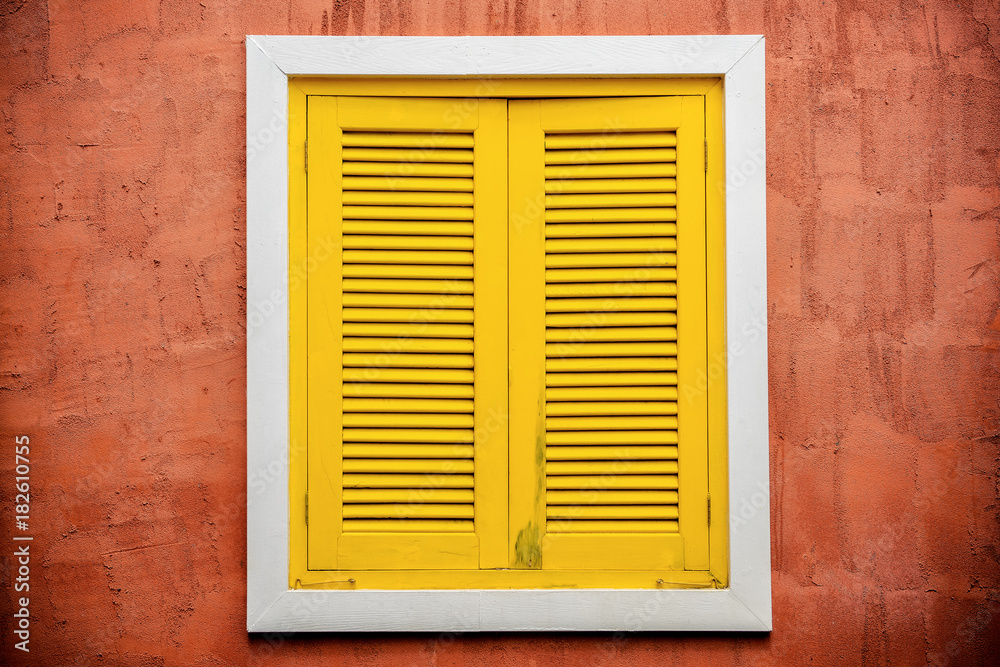 Antique wooden window frame