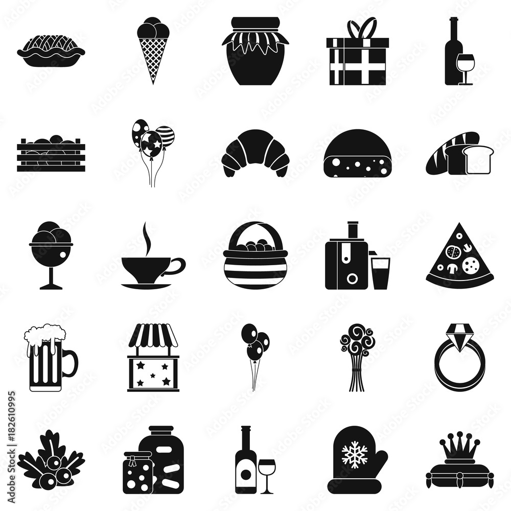 Bounty icons set, simple style Bounty icons set, simple style