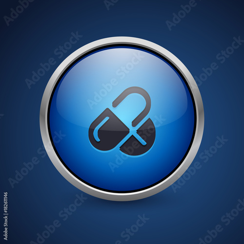 Push Button - Dark Blue Web Icon