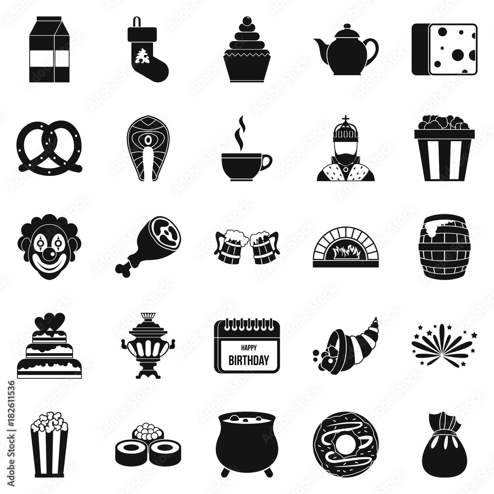 Lavishness icons set, simple style Lavishness icons set, simple style