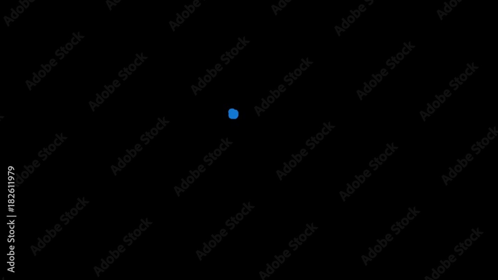 animation set of ten salutes and fireworks blue on a black background