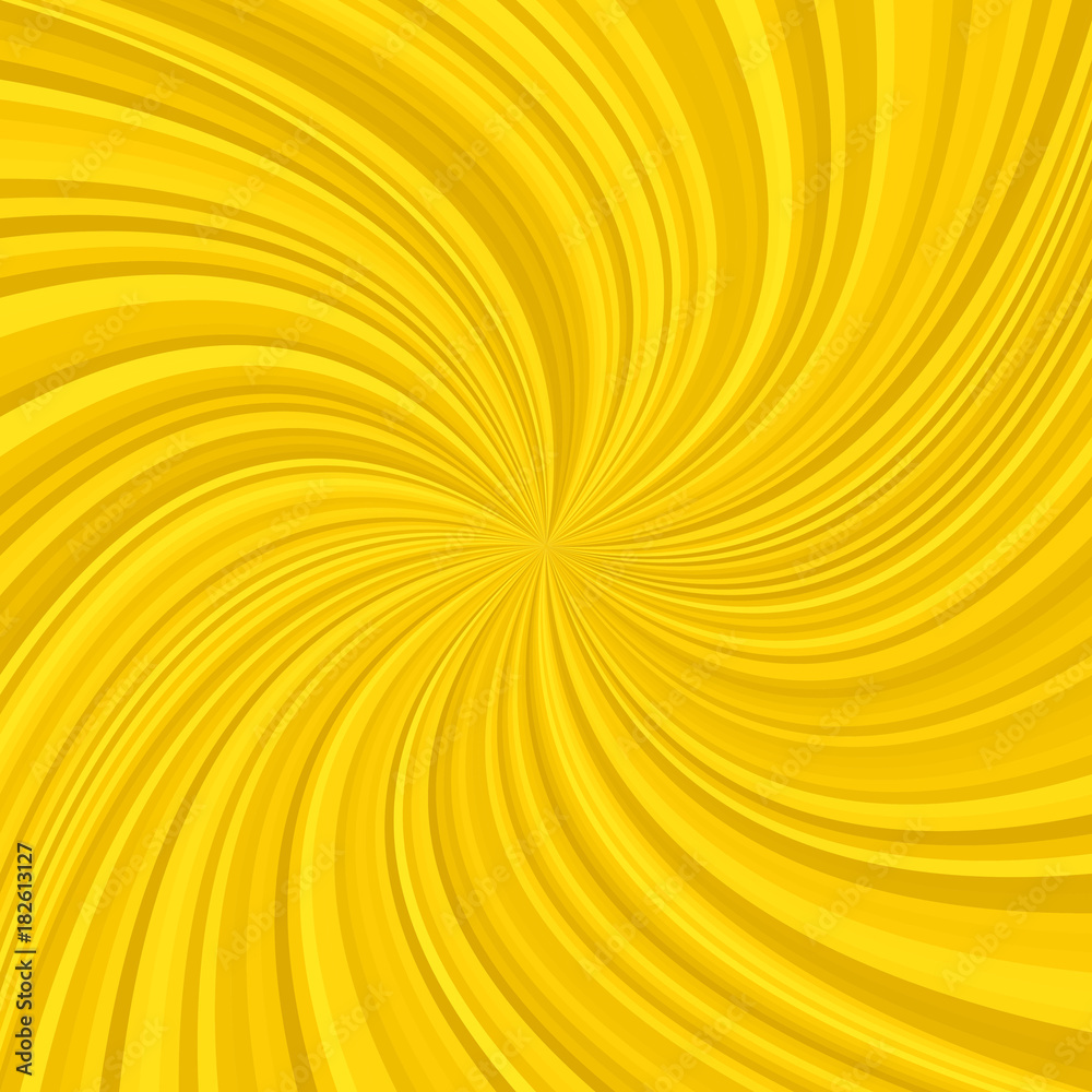 Obraz premium Golden abstract swirl background from curved spiral ray stripes - vector graphic