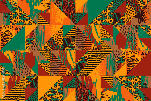 Abstract seamless pattern with animal print.