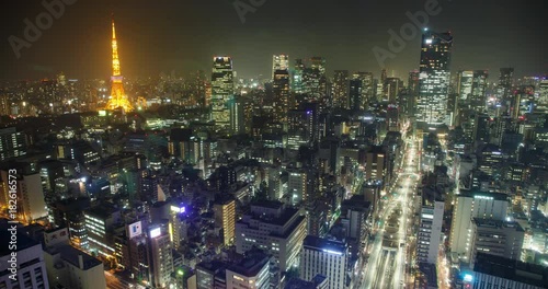 Wallpaper Mural Night time lapse of Tokyo Japan. Torontodigital.ca