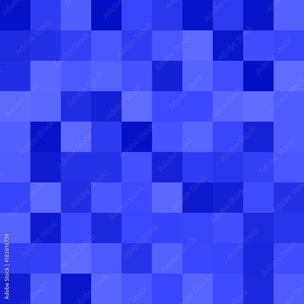 Geometric abstract square pixel mosaic pattern background - vector design from squares in blue tones