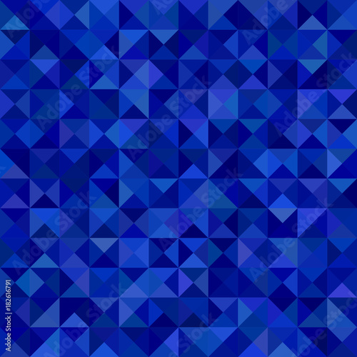 Geometrical abstract triangle mosaic pattern background - vector graphic from triangles in dark blue tones