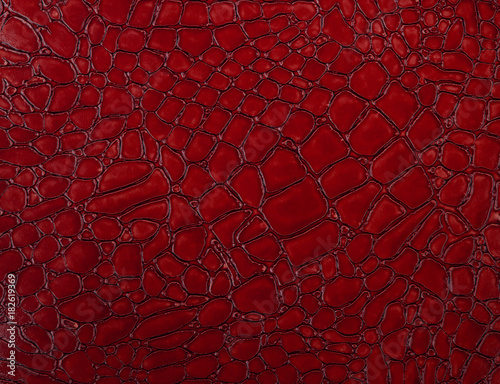 red crocodile skin texture close-up; reptile texture as background