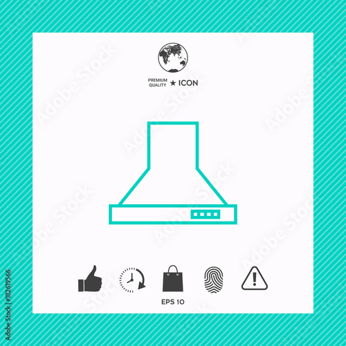 Kitchen hood linear icon