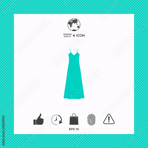 Long Dress, Evening dress, combination or nightie , the silhouette. Menu item in the web design