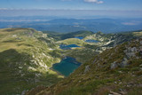 Amazing Landscape of The fish, The Lower, The Twin and The Trefoil lakes, The Seven Rila Lakes, Bulgaria