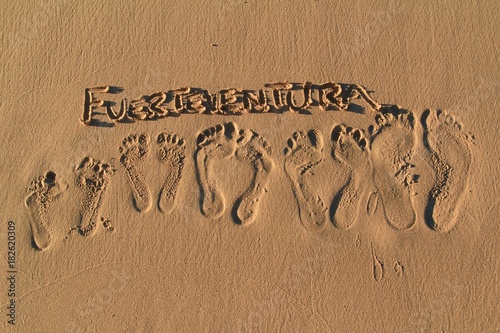 Footprints on the beach, Fuerteventura- Canary Islands