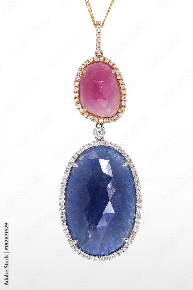 Diamond and gemstone pendant Diamond and gemstone pendant
