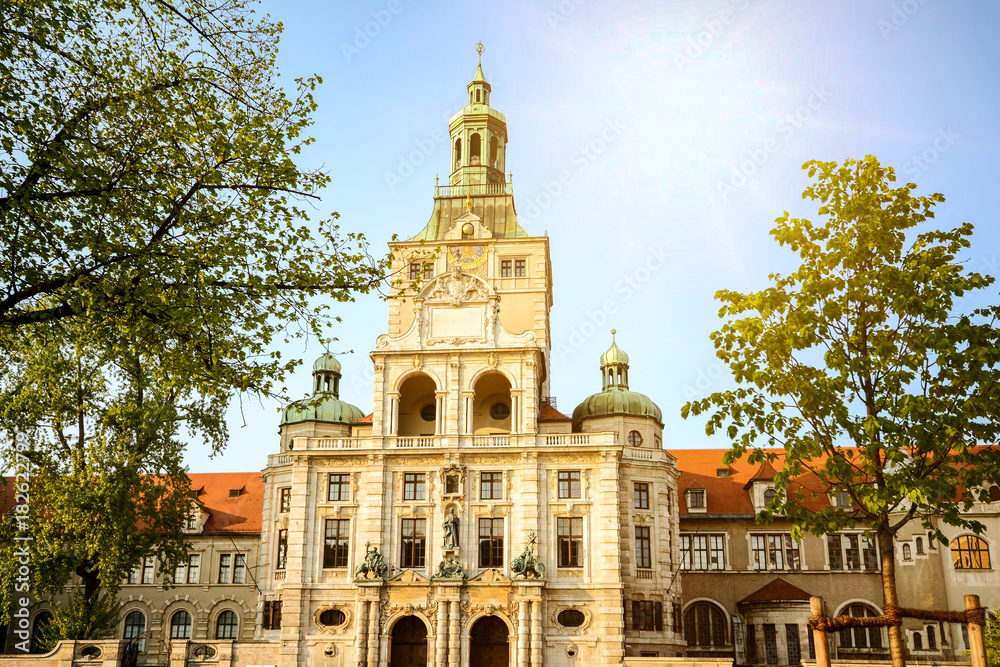 Historical Bavarian National Museum - Bayerisches Nationalmuseum - in early spring, Munich Bavaria Germany