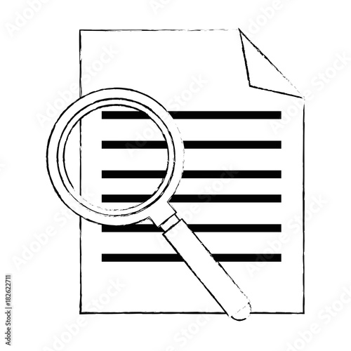 curriculum vitae with magnifying glass vector illustration design