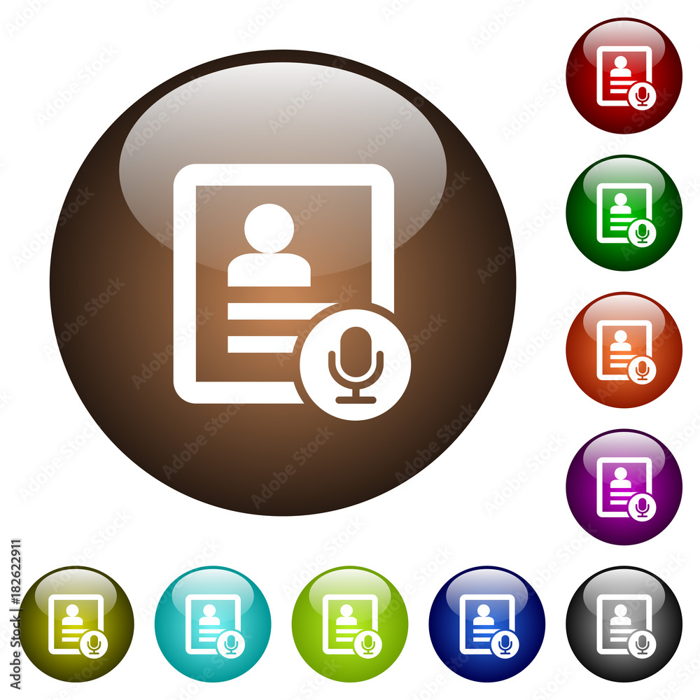 Contact voice calling color glass buttons Contact voice calling color glass buttons