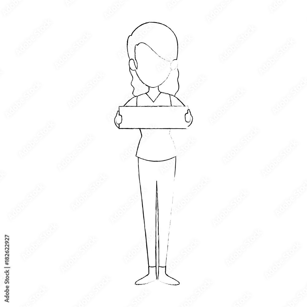 beautiful businesswoman with banner vector illustration design beautiful businesswoman with banner vector illustration design
