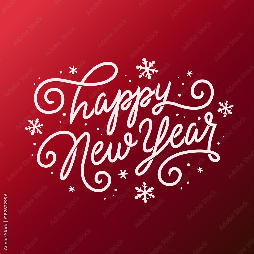 Happy New Year lettering template. Greeting card or invitation. Vector vintage illustration. Happy New Year lettering template. Greeting card or invitation. Vector vintage illustration.