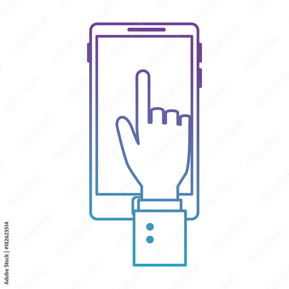 hand with smartphone device vector illustration design hand with smartphone device vector illustration design