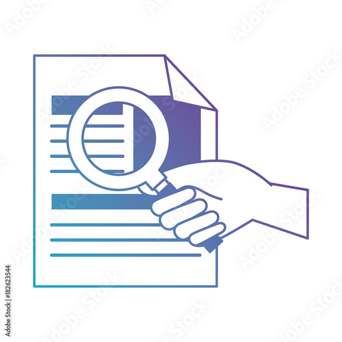 curriculum vitae with magnifying glass vector illustration design