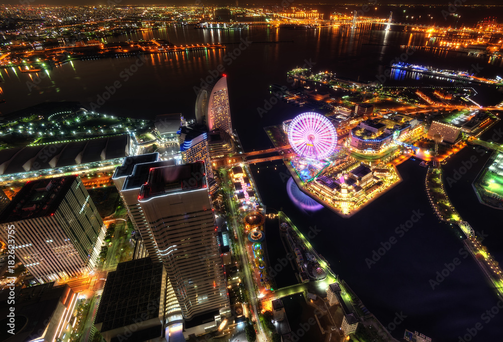 Yokohama Harbor Aerial View, Japan