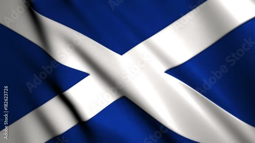 Scottish flag of Scotland waving in the wind photo