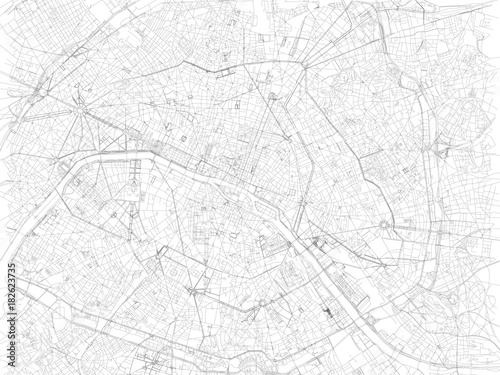 Strade di Parigi, mappa della città, Francia, strade