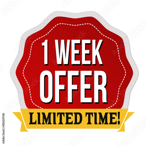 One week offer  label or sticker