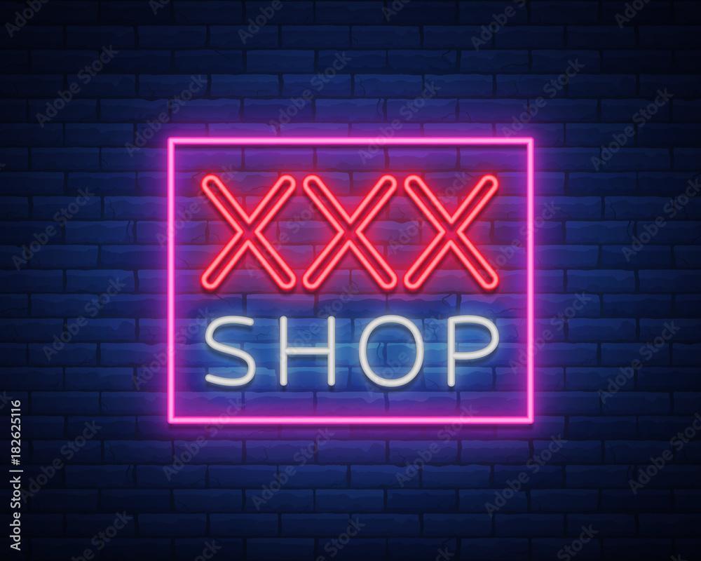 Sex Pattern Logo Sexy Xxx Concept For Adults In Neon Style Neon Sign 