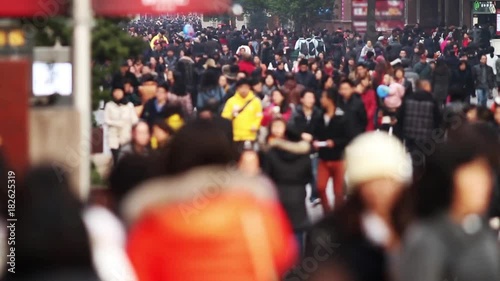 Wallpaper Mural Time lapse of Busy Crowds Traffic on Nanjing Road, Shanghai, China  Torontodigital.ca