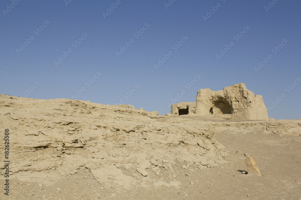 Jiaohe ruins, an archeological site found in the Yarnaz Valley near Turpan, Xinjiang Uyghur Autonomous Region, China.