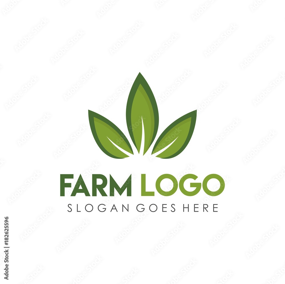 Leaf green, eco, and agriculture logo design template Leaf green, eco, and agriculture logo design template