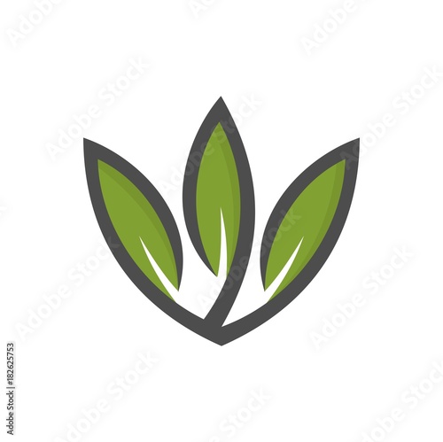 Leaf green, eco and agriculture logo design template