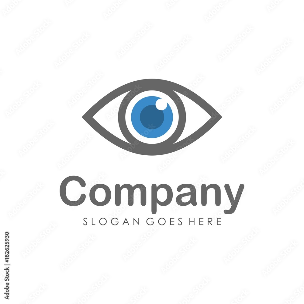 Naklejka premium Eyes vision logo design template
