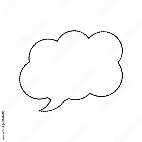 speech or thought bubble icon image vector illustration design black dotted line
