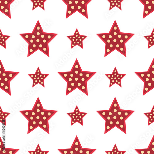Stars red decorative modern print wallpaper colorful seamless pattern background texture design decoration vector illustration.