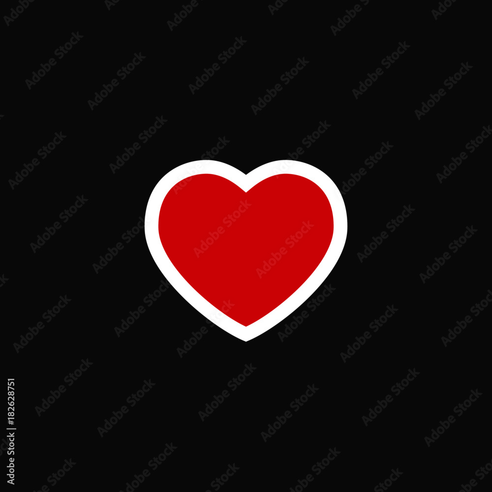 Heart icon, symbol of love, isolated vector