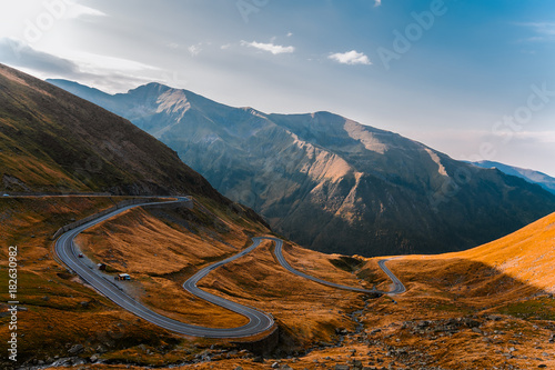 Amazing mountains landscapes, road in a mountains, beautiful sun in a mountains,  hiking, adventure